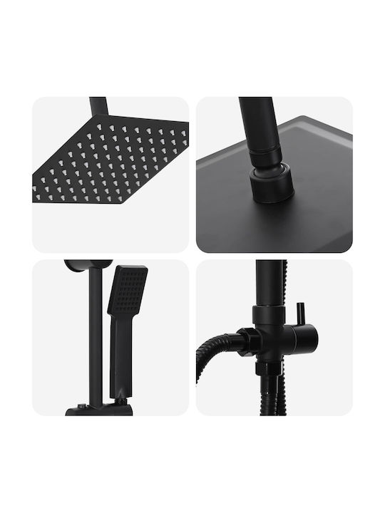 vidaXL Shower Column without Mixer 45cm Black vidaXL Shower Column without Mixer 45cm Black