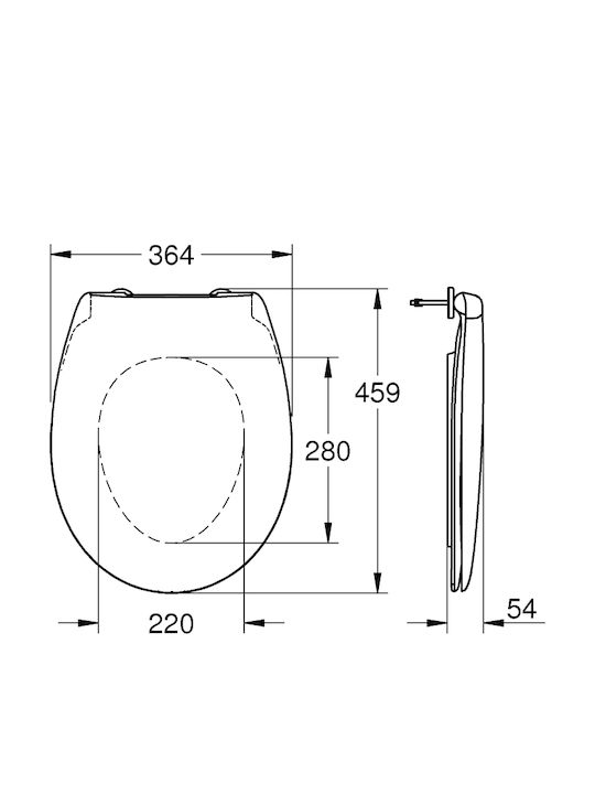 Grohe Bau Toaletă de podea cu sistem de descărcare cu Capac Închidere lentă Albă