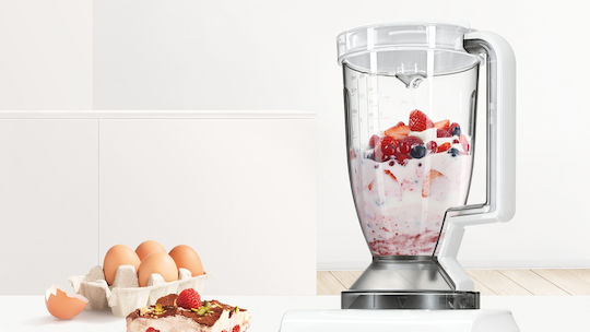 Bosch Multifunctional Food Processor 1100W with Pot 3.9lt and Jug Blender White