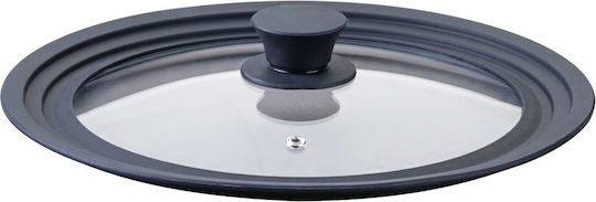 Fackelmann Cookware Lid Glass Silicone Ring 24-26-28cm Black