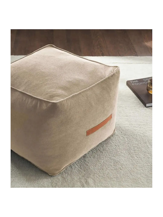 Bean Bag Stool Poof Nadinia Beige 40x50x50cm