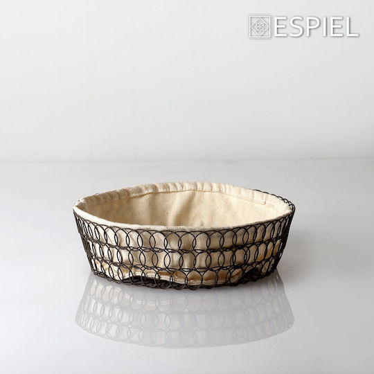 Espiel Set of Decorative Baskets Metal with Handles Beige 23x23x6cm 3pcs