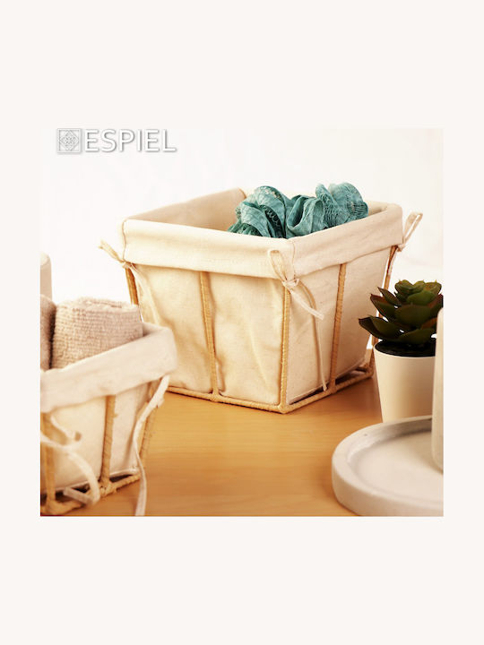 Dis Square Cotton Wicker Storage Basket Stand 12x12x9.5cm Pack 2 Pieces