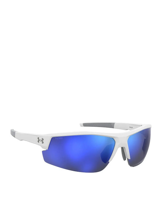 Under Armour Skillz Unisex Ochelari de soare cu Alb Cadru și Albastru Oglindă Lentilă