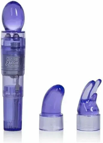 Мини Интимен Масажор California Exotics 042118 10-242 Shanes World Passion Масажор с 3 Смени Глави 10 x 2.5 см Лилав