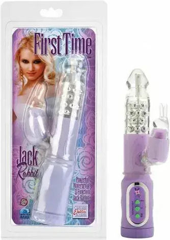 Водоустойчив Вибратор California Exotic 066794 10-255 First Time Jack Заек 3 Мощни Функции Въртящ Се 26 X 3.5 См Лилав