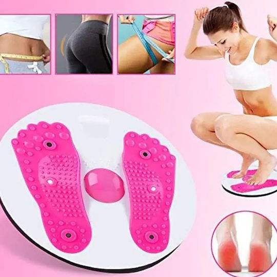 Disc Rotativ Exercițiu Abdominal Jup *15027-10 Dc Masaj Pliant pentru Picioare 27 X 27 Cm Alb Roz