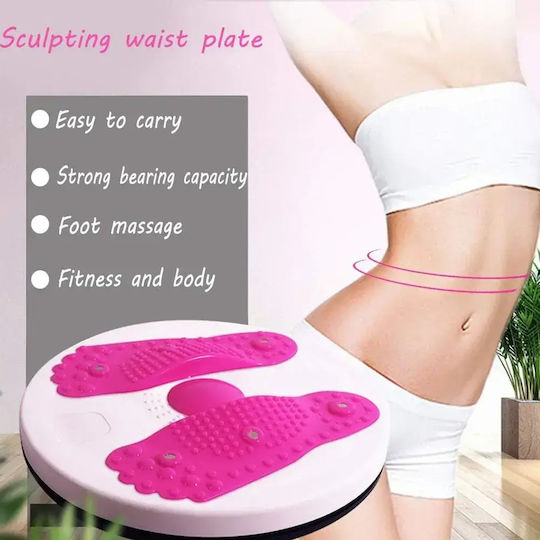 Disc Rotativ Exercițiu Abdominal Jup *15027-10 Dc Masaj Pliant pentru Picioare 27 X 27 Cm Alb Roz