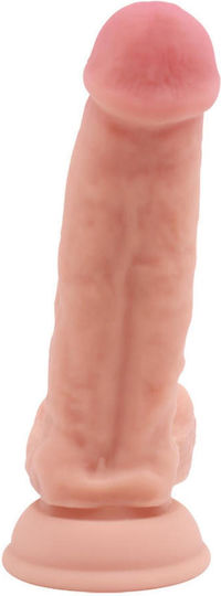 Chisa Novelties Pure Naturally Alluring Fancier Liquid Silicone Dual-Density Realistic Dildo Ρεαλιστικό Dildo με Όρχεις και Βεντούζα Flesh 18cm