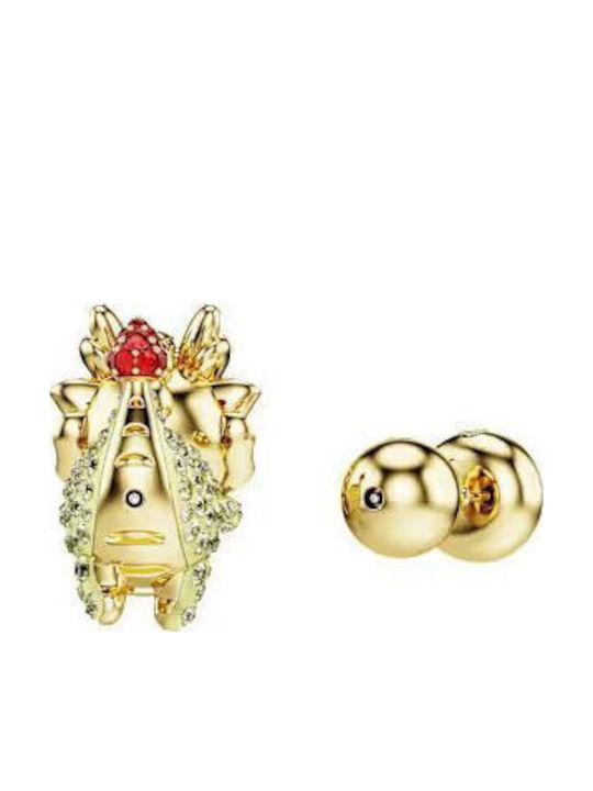 Swarovski Σκουλαρίκια από Ατσάλι Επιχρυσωμένα με Πέτρες