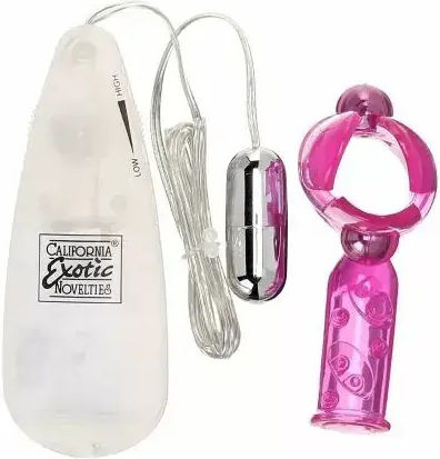 Inel pentru penis cu vibrație California Exotic 076052 10-248 Hook It Up Controller Stimulator clitoridian Roz