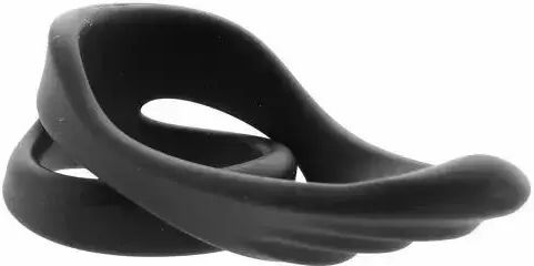 Calexotics Viceroy Perineum Dual Sling Ring 0410864 Waterproof Silicone Black