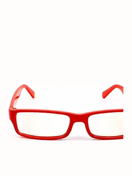 Nerd Clear Ορθογώνιά Παιδικά Γυαλιά Ηλίου Κόκκινα