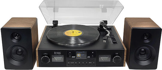 Soundmaster PL920 Turntables with Preamp and Built-in Speakers Brown