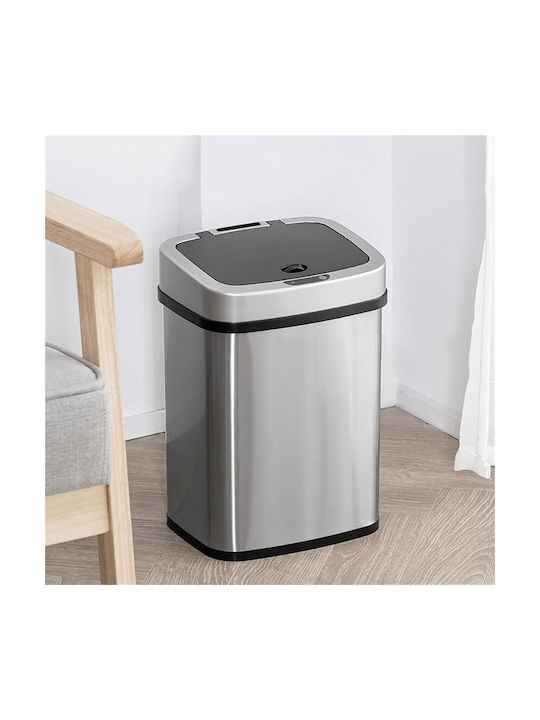 Home Use Waste Bin Waste made of Stainless Steel with Photocell Silver 15lt 1pcs