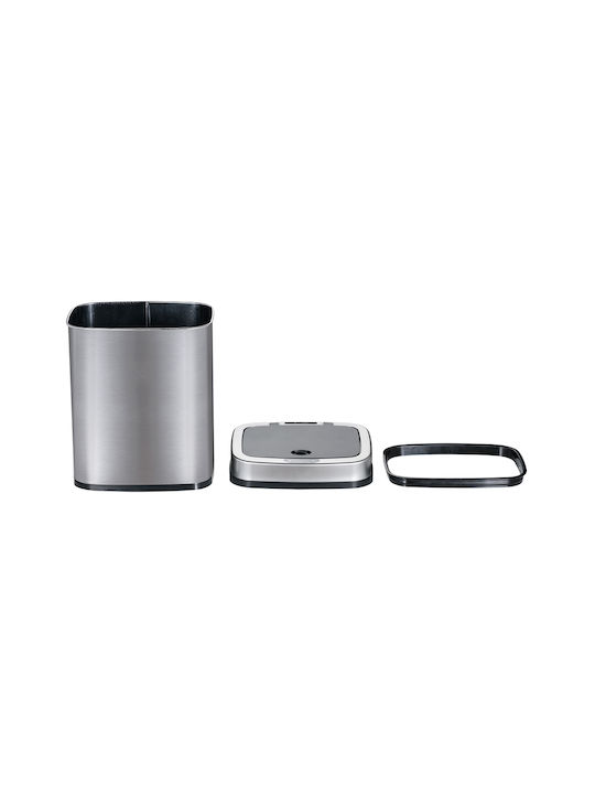 Home Use Waste Bin Waste made of Stainless Steel with Photocell Silver 15lt 1pcs