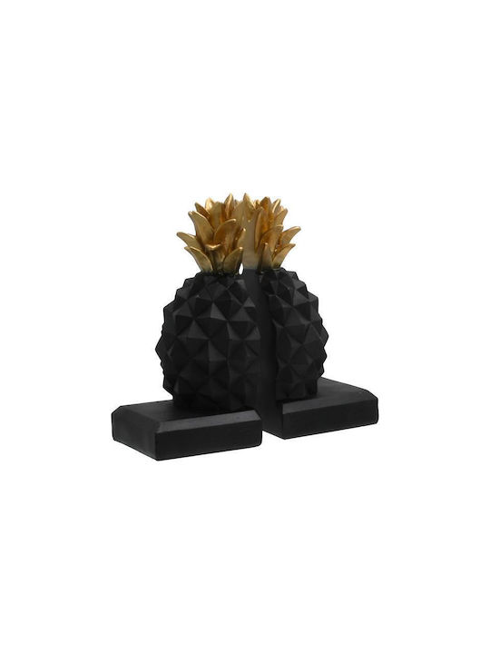 Set Of 2 Pineapple Bookends Fl530 Fylliana Polyresin Black-Gold 9x9x19cm