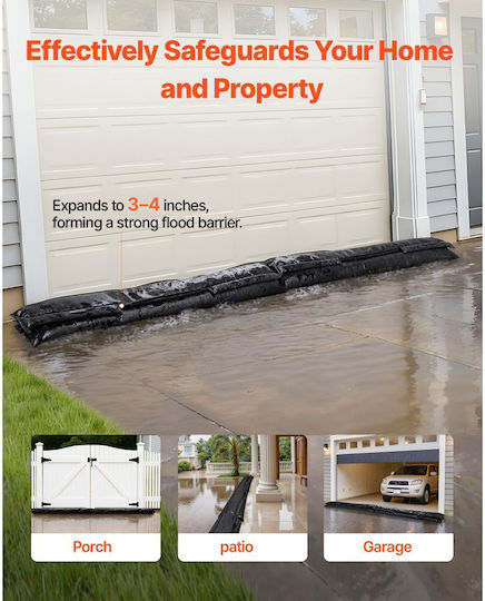 Flood Barrier Vevor Pack of 10 Flood Bags 1530 X 210 Mm Reusable Barrier Water Absorbent Activated Water Bags Sandless Blocking Bags Flood Prevention Basement Garage P