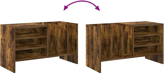 Wall Living Room Cabinet made of Particle Board in Smoky Oak Color 78.5x35x45cm