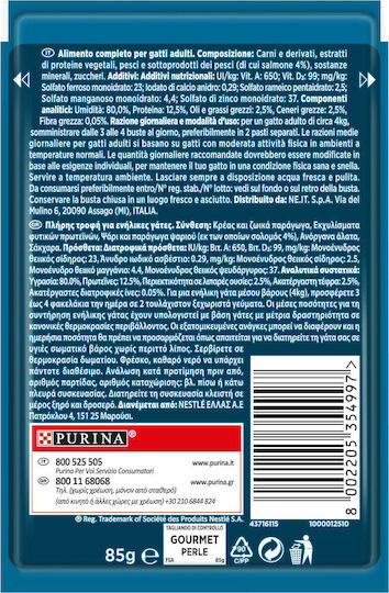 Gourmet Wet Cat Food in Pouch with Salmon and Fish 85gr