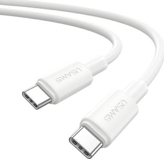 Usams USB 2.0 Cable USB-C Male - USB-C 60W PD White 1m