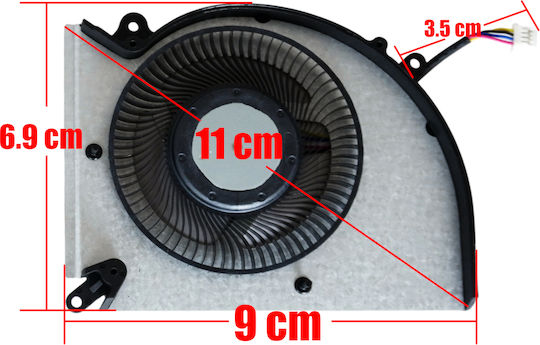 Ανεμιστηράκι Laptop Gpu Cooling Fan Msi Stealth Gs77 12uhs 12uh 12ugs 12ue 17a13vi Ms-17p1 Pabd1a010shr N486 Pabd1a010shr-n486 E33-0402220-mc2 4pin Κωδ.81628