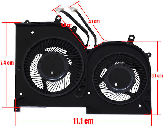 Ανεμιστηράκι Laptop Gpu Cooling Fan Msi Creator Z17 Ms-17n1 Hx Studio A12ukst A12umst A12uet A12ugst A12uhst A12uht Bs5206hs-u5a 17n1-g-ccw-4p 4pin Κωδ.81632
