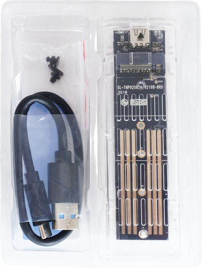 External Case for Hard Drive M.2 PCI Express / SATA III with Connection SATA / USB 3.1 Transparent