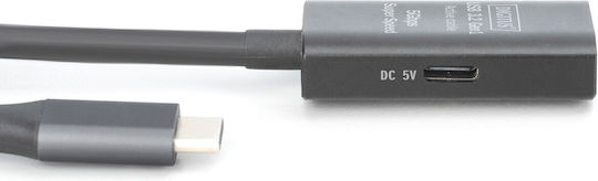 Digitus LED USB 3.2 Cable USB-C Male - USB-C Female PD Black 5m DA-73108