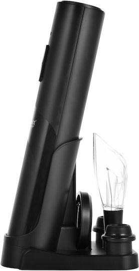 Lifenaxx Lx-064 Electric Wine Corkscrew 2 In 1 25W 300mAh Rechargeable Base Storage Foil Cutter Accessory Aerator 2 X Vacuum Pump Stoppers One-Touch Ideal Opening Pouring Aerating Preserving Wine Black