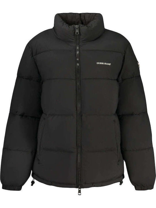 Κοντό Γυναικείο Puffer Μπουφάν για Χειμώνα Black