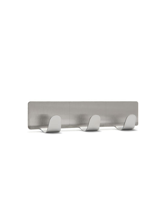 Agățătoare De Perete Metalică Cu 3 Compartimente Gri 12x2.5cm