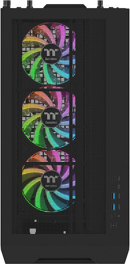Thermaltake S380 TG ARGB Gaming Midi Tower Computer Case with Side Window Black