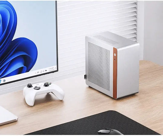Jonsbo NV10 Mini Tower Κουτί Υπολογιστή Ασημί