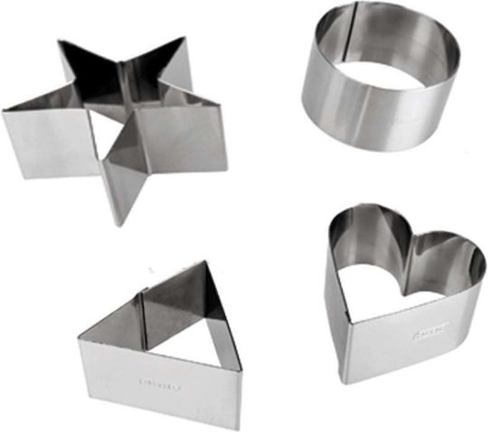 Ibili Ornament Set 4 Moulds Stainless Steel Silver Plated