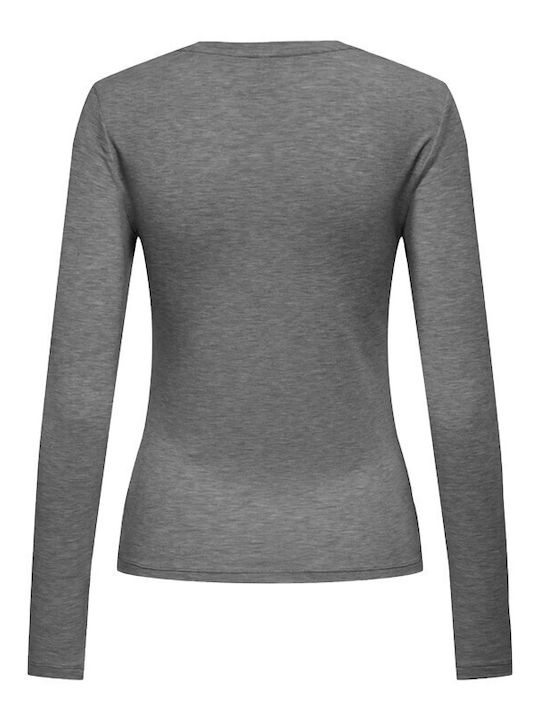 Women's Blouse Cotton Long Sleeve Grey