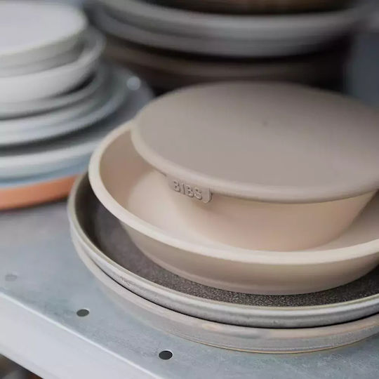 Kinder-Essgeschirr-Set aus Silikon Beige 3Stück