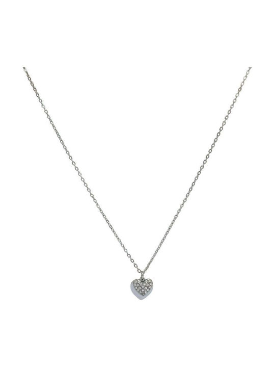 Awear Necklace Double with design Heart from Gold Plated Steel