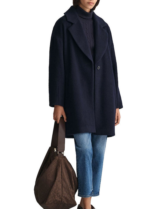 Damen Langarm Pullover Baumwolle Rollkragen Dark Blue