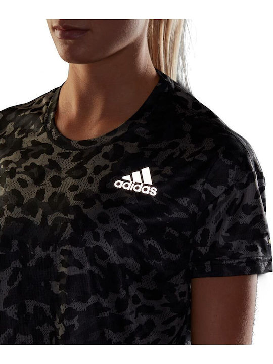 Fast Primeblue Graphic Дамска T-shirt Бързо Изсъхващи Животински Принт Сив Четири