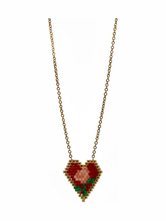 Awear Necklace with design Heart from Steel