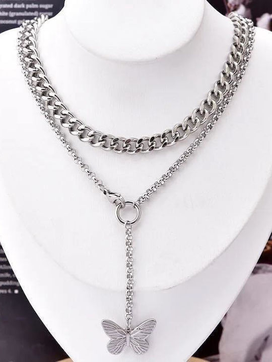 Awear Necklace with design Butterfly from Steel