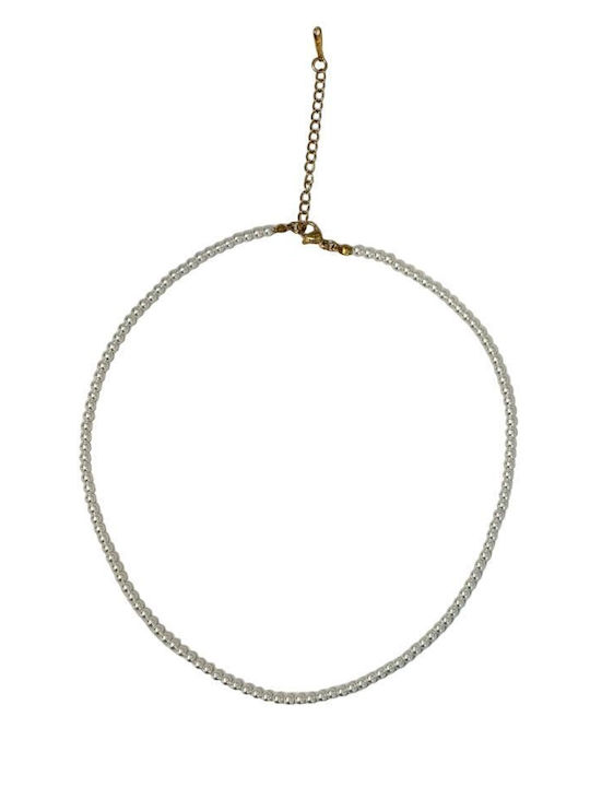 Awear Necklace from Steel with Pearls 8mm