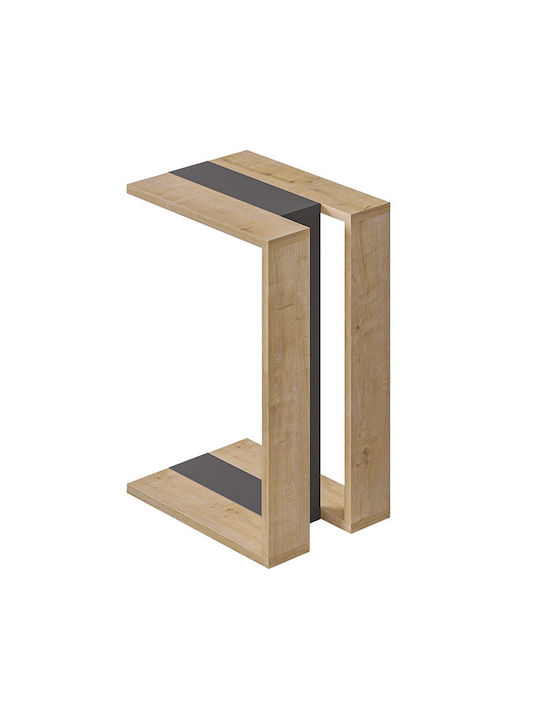 Rectangular Side Table Muju Wooden Anthracite L30xW40xH57cm