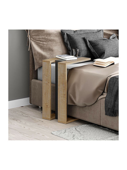 Rectangular Side Table Muju Wooden Anthracite L30xW40xH57cm