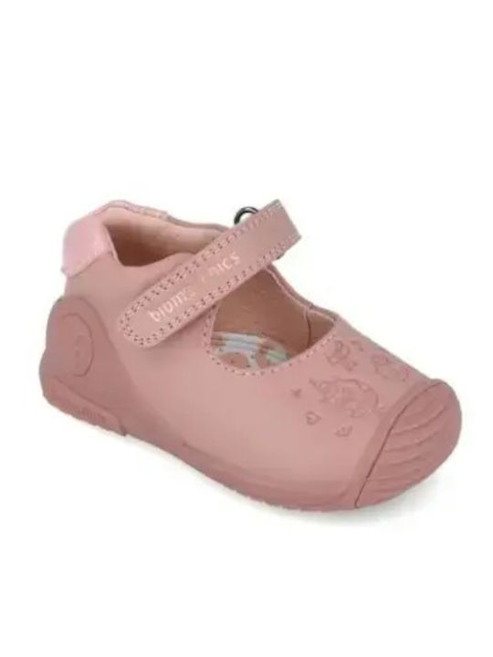 Kids Ballerinas with Hoop & Loop Closure Pink