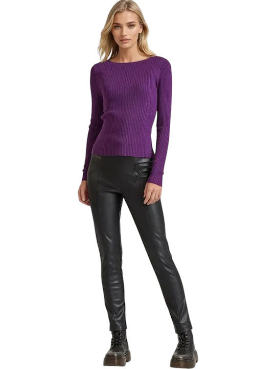 Women's Long Sleeve Sweater Purple