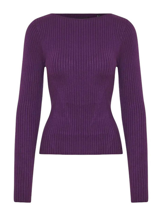 Women's Long Sleeve Sweater Purple