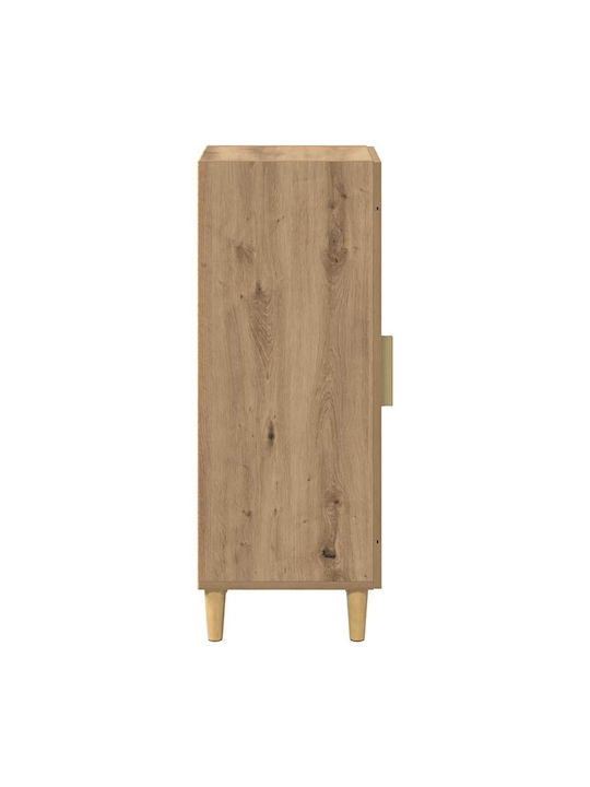 Floor-standing Living Room Display Cabinet made of Particleboard with Glass Oaks 34.5x32.5x90cm