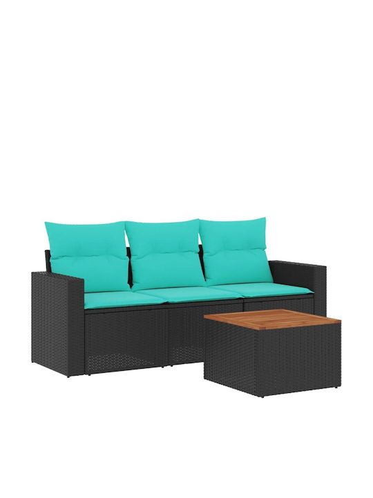 Outdoor Sofa Rattan with Cushions 55x55x69cm